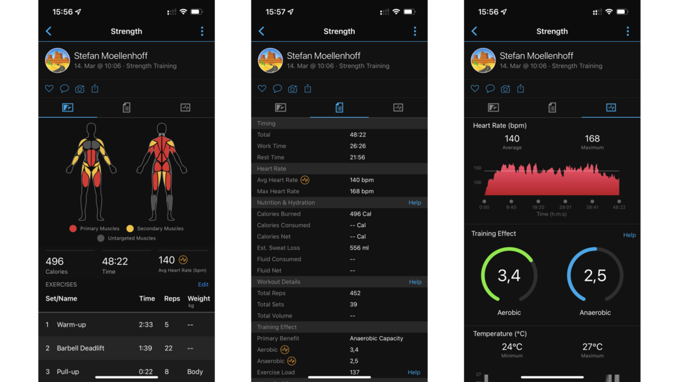 Beim Krafttraining ermittelt die Garmin Epix 2, was Ihr für Übungen durchgeführt habt und wie diese Euren Körper belasten. / © NextPit