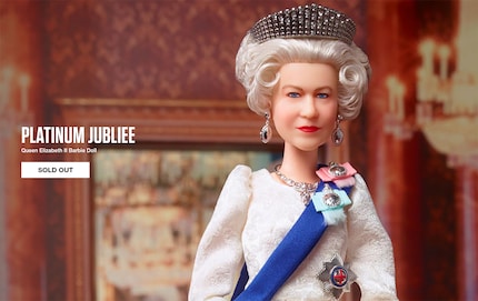 Sold out: Im Mattel-Onlineshop gibt's die Queen-Barbie schon nicht mehr.