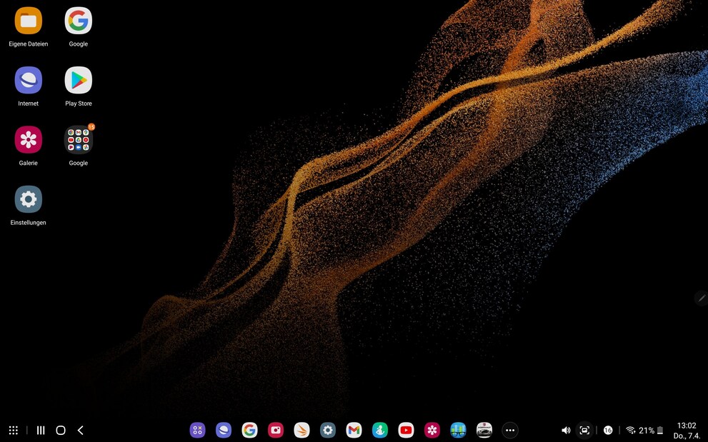 So präsentiert sich die Oberfläche des Galaxy Tab S8 Ultra im Dev-Mode. / © NextPit