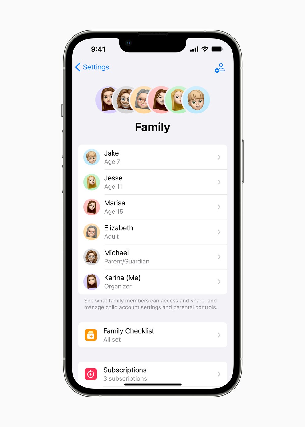 Neue Optionen im Family Sharing.