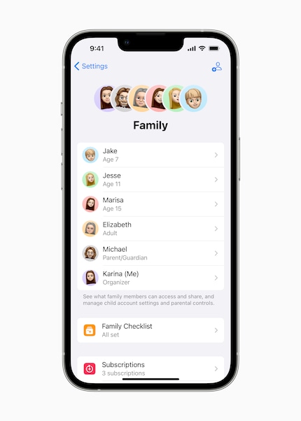 Neue Optionen im Family Sharing.