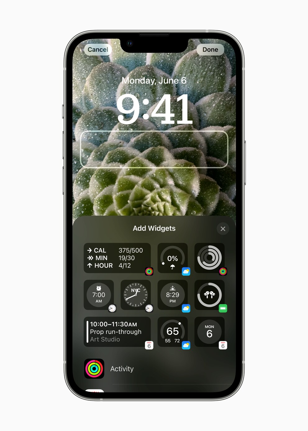 Bearbeitungsmöglichkeiten im neuen Lockscreen.