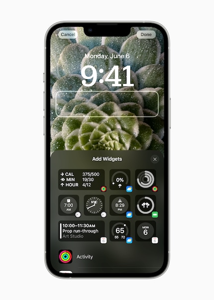Bearbeitungsmöglichkeiten im neuen Lockscreen.