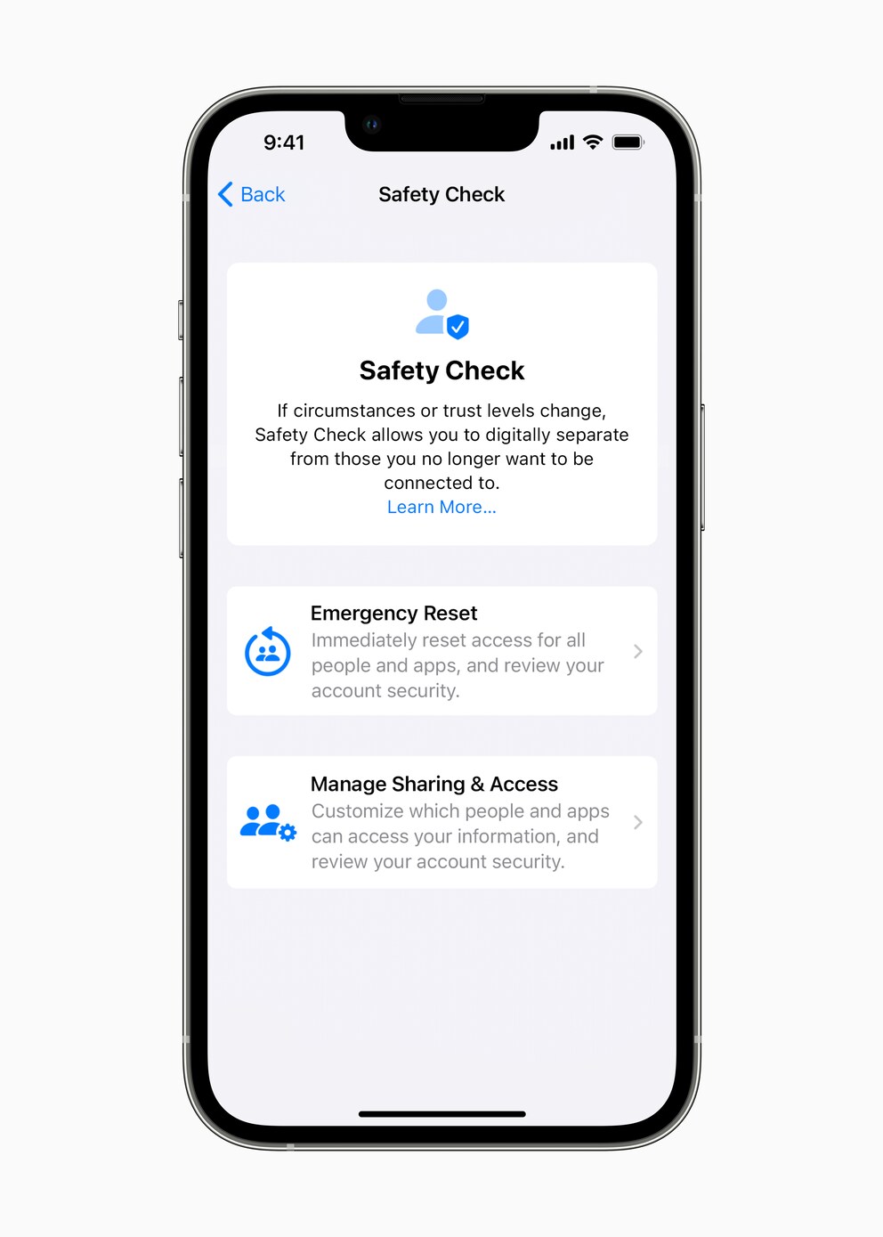 Mit Safety Check Verbindungen kappen.