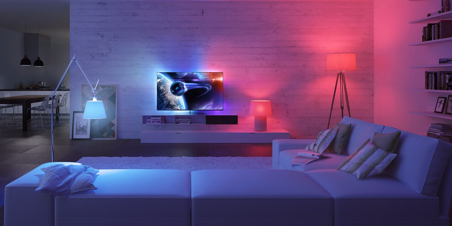 ...oder erzeuge eine besondere Stimmung mit dem Hue-System von Philips.