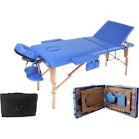 Body Fit 3-piece massage bed blue + accessories + bag for free