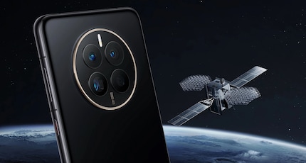 So illustriert Huawei das Mate 50 mit einem Satelliten.