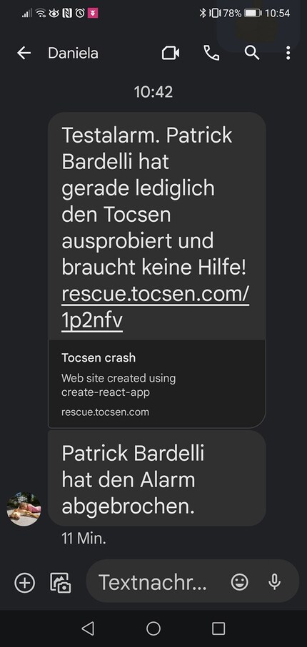 Meldung per SMS ...