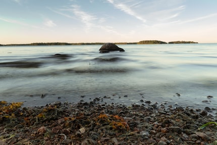 La rive au crépuscule : pas de moustiques à des kilomètres à la ronde.
