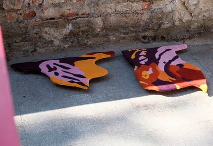 The pattern and shape of the rugs are the result of nature and body study.