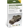 Vallejo Model Air AFV Set Weathering Set for Green vehicles (Green, Red, Brown, 8 ml)