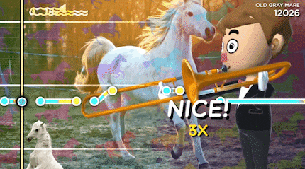 Hopefully the «lovely» music will distract Nintendo’s lawyers from the avatars’ resemblance to Miis.