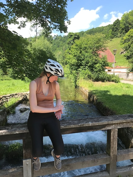 Taking a break near Blaustein.