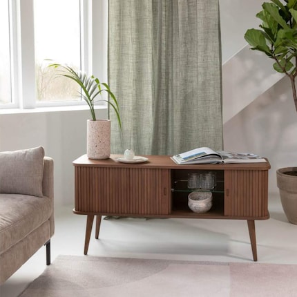 Dimensionen: 120 x 40 x 57.5 cm | Material: Eschenfurnier, Esche, MDF, Glas | Bild: Zuiver