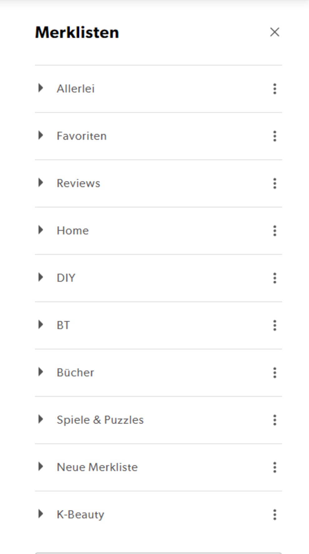 Mes listes d’envies Galaxus.