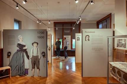 Vue de l'exposition permanente au rez-de-chaussée.