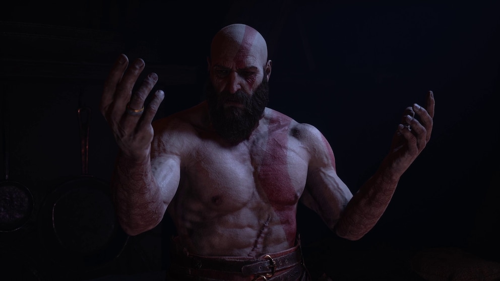 Anche se Kratos finge di essere un tipo rude, il corso degli eventi gli lascia qualche traccia.
