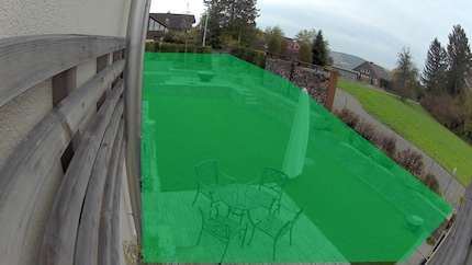 Here I have marked the zone to be monitored. Passers-by on the path above will now remain unaffected by my monitoring.