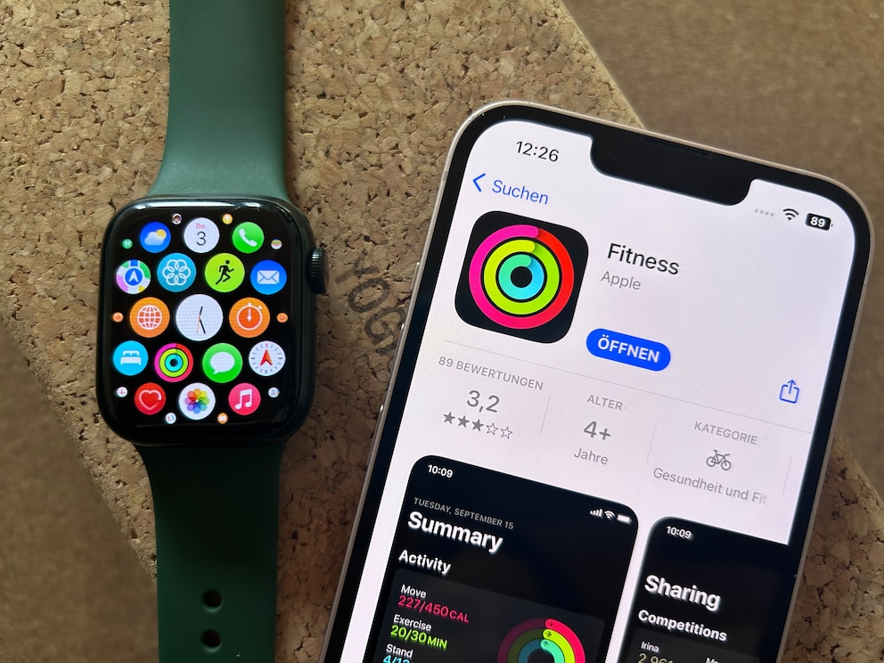 Les anneaux colorés représentent « Fitness+ » : l’abonnement de fitness d’Apple pour la maison.