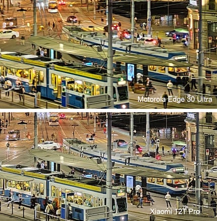 On the Xiaomi 12T Pro, you can see where the trams are going.