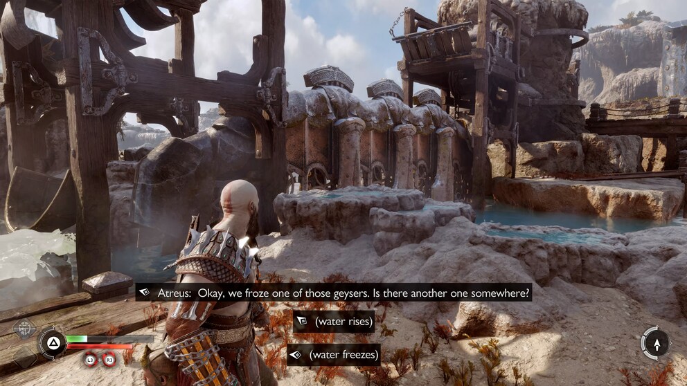 Con le frecce direzionali nei sottotitoli posso vedere da dove provengono i suoni ambientali e dove si trova il mio compagno Atreus.