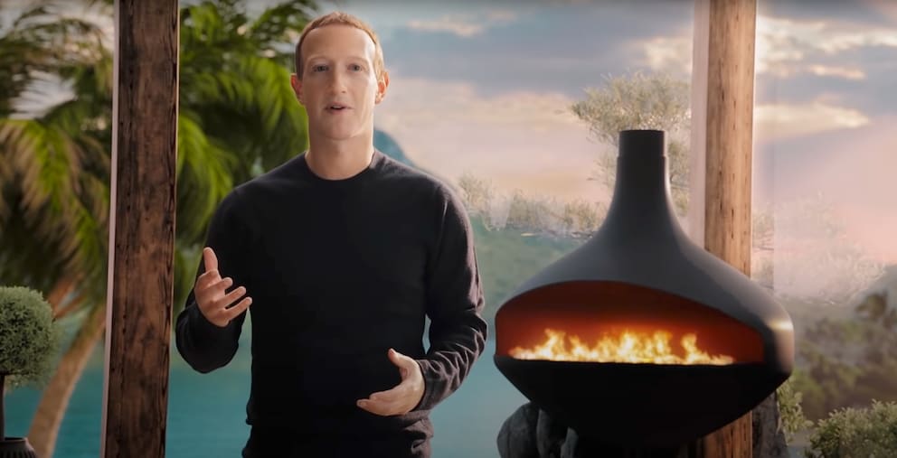 Mark Zuckerberg nel 2021 a una presentazione nel metaverso.
