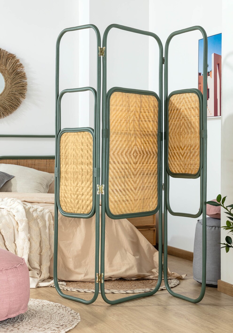 Dimensioni: 165 x 4 x 180 cm | Materiale: rattan | Foto: Kave Home