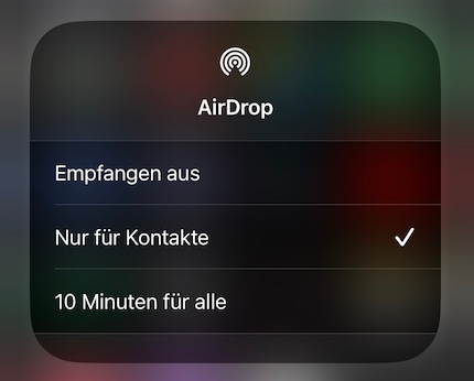AirDrop lässt sich jetzt nur noch zehn Minuten «für alle» freigeben.