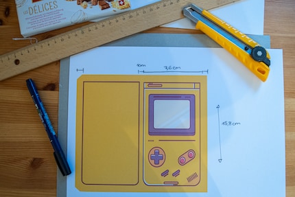 I created a Game Boy slipcase in the size of a bar of chocolate.