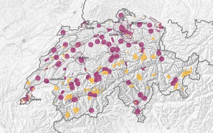 Le restrizioni per i droni possono essere visualizzate su s.geo.admin.ch.