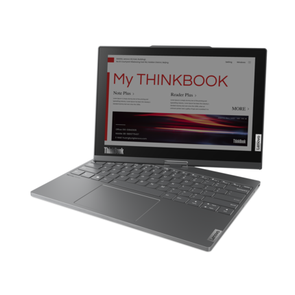 Avec le ThinkBook Plus Twist, vous pouvez tourner un écran E-Ink vers l'avant. 