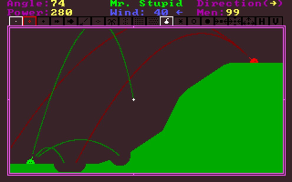 «Tank Wars» – a DOS game from 1990.