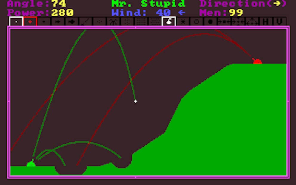 «Tank Wars» – a DOS game from 1990.