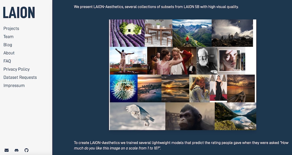 Laion provides various databases on its website.