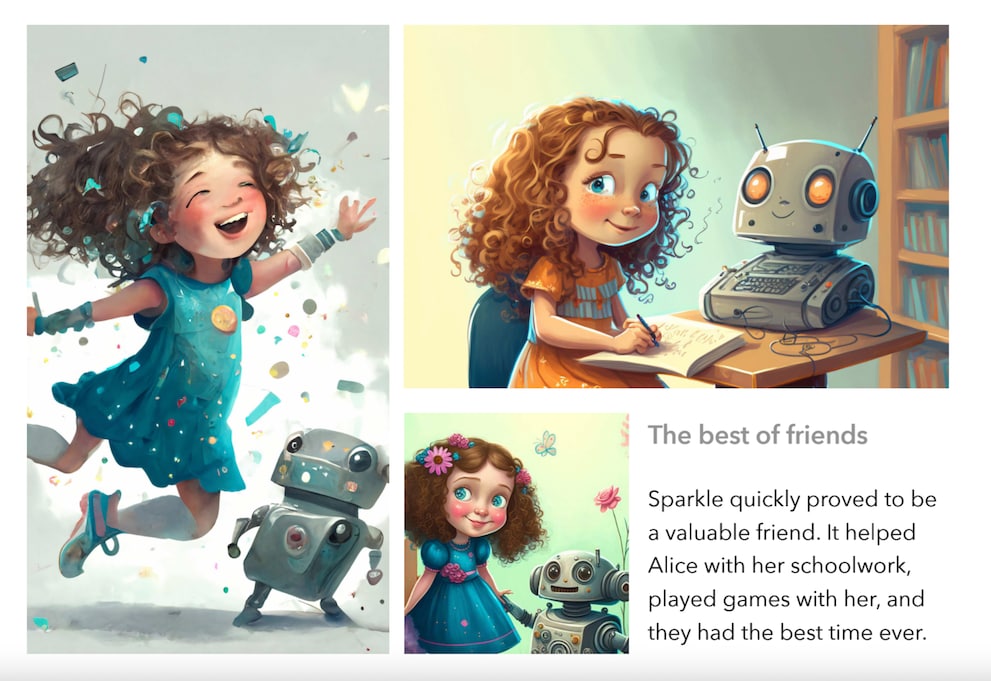 Alice and Sparkle was created with the help of two AIs.