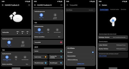 Einige Eindrücke der mit den Freebuds 5i verbundene AI Life-App von Huawei.