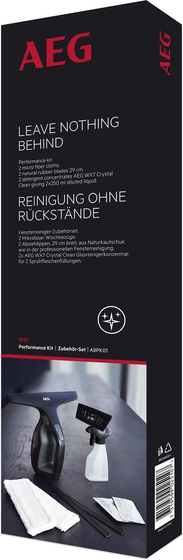 Electrolux ABPK01 Zubehör-Set für WX7 Fensterreiniger (2 Mikrofaser Wischbezüge 2 Abziehlippen Galaxus