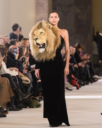 Model Irina Shayk mit besagtem Löwen.