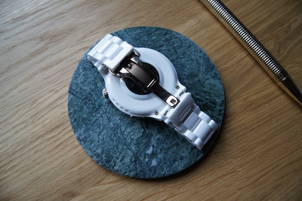 The Huawei Watch GT 3 Pro has a folding clasp.
