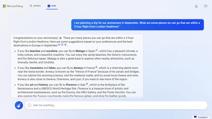 Chatta con il nuovo copilota di Bing.