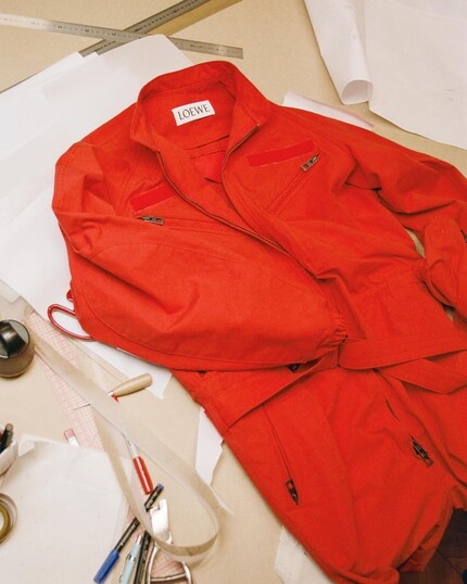 Rihanna performed at the Super Bowl in a red jumpsuit by Loewe.