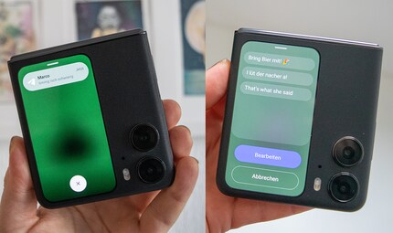 Notification display with the pre-defined replies I wrote myself.