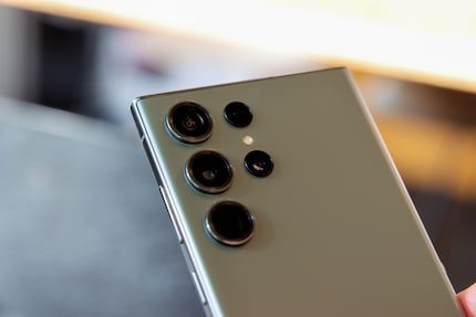 Four cameras are located on the back of the Galaxy S23 Ultra.