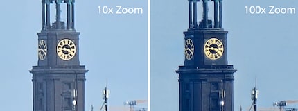 At 100x zoom, the software makes the subject appear a little darker and more sharpened. However, there’s no clear positive effect.