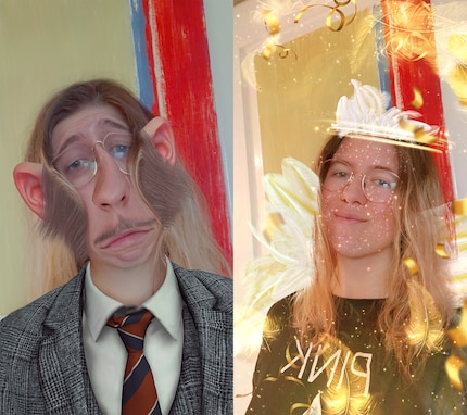 En singe ou en ange, le mode selfie est amusant.
