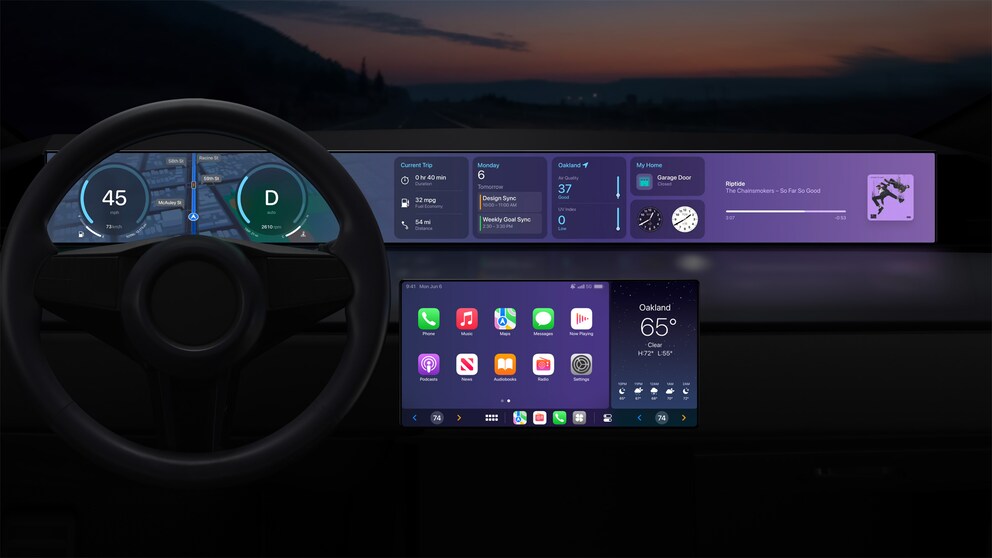 The ideal concept: your smartphone is fully integrated into the car via CarPlay.