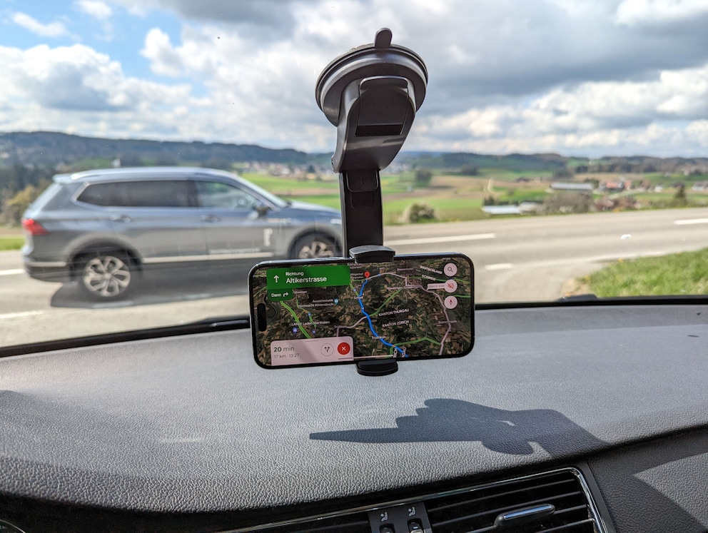 Not a good idea: the suction cup mount obscures part of your field of vision.