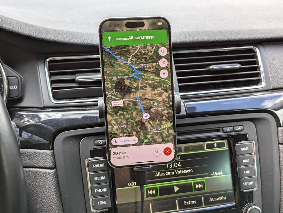 Navigating using Google’s satellite view is a delight – when the phone’s well positioned.