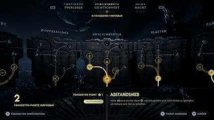 Each lightsaber style has its own skill tree.