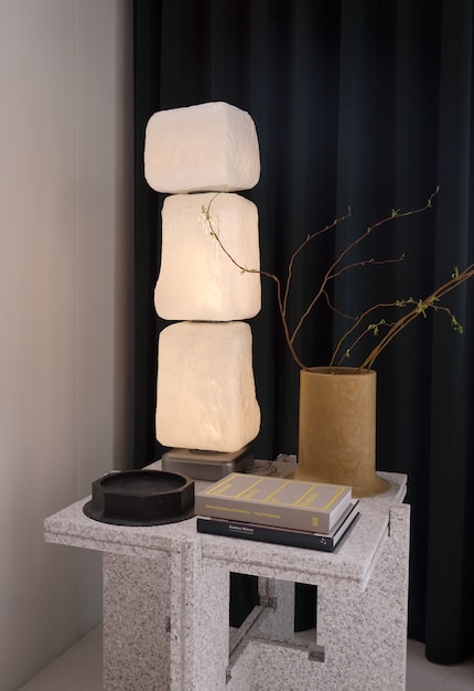 Room by room, the antique building was furnished with contemporary furniture.